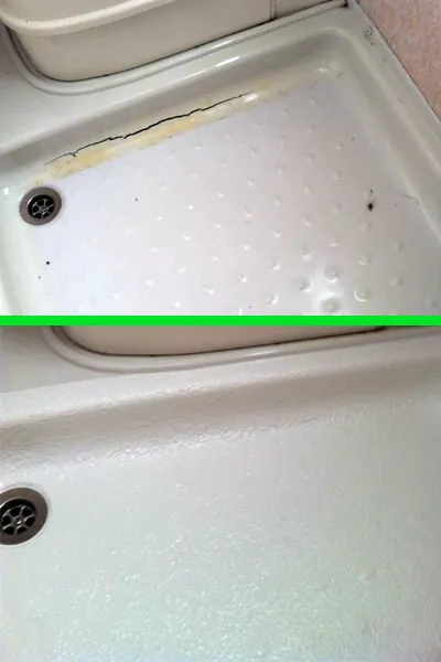 Avant - après, travaux de résine